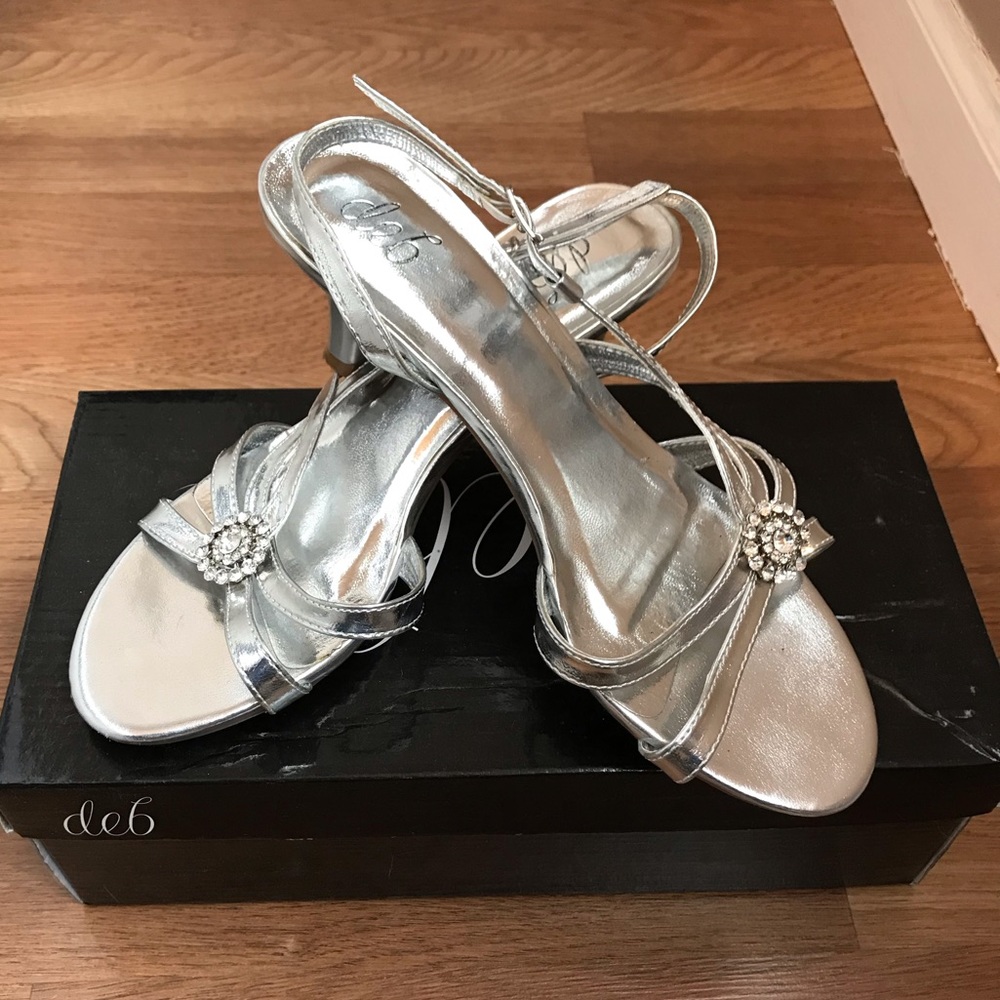 Silver Strappy Heels